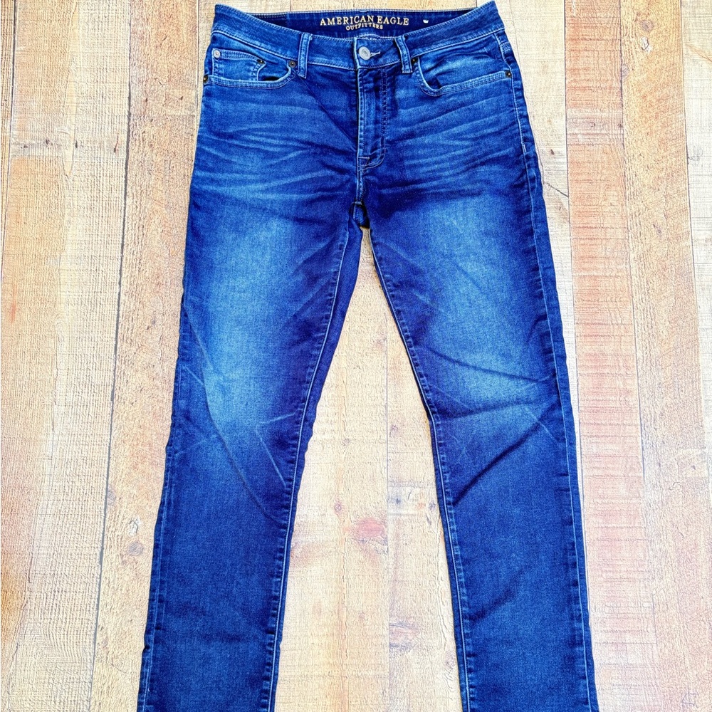 American Eagle Outfitters Men's Dark Blue Skinny Jeans